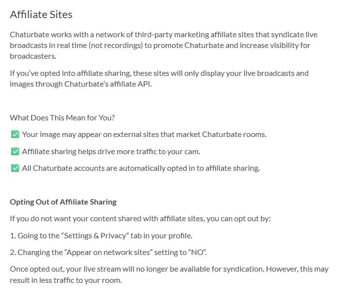 Chaturbate affiliate opt-in proof